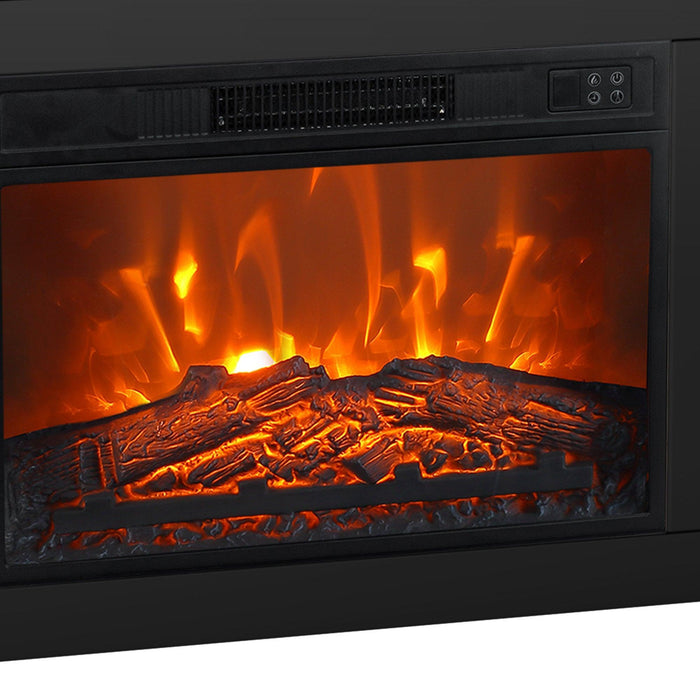 Moderno mueble para TV LED de 66" con chimenea eléctrica de 23" para sala de estar
