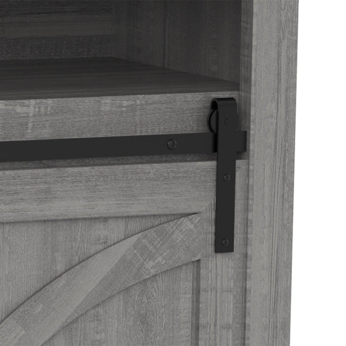 68" Farmhouse TV Stand with 23" Insert Opening Electric Fireplace