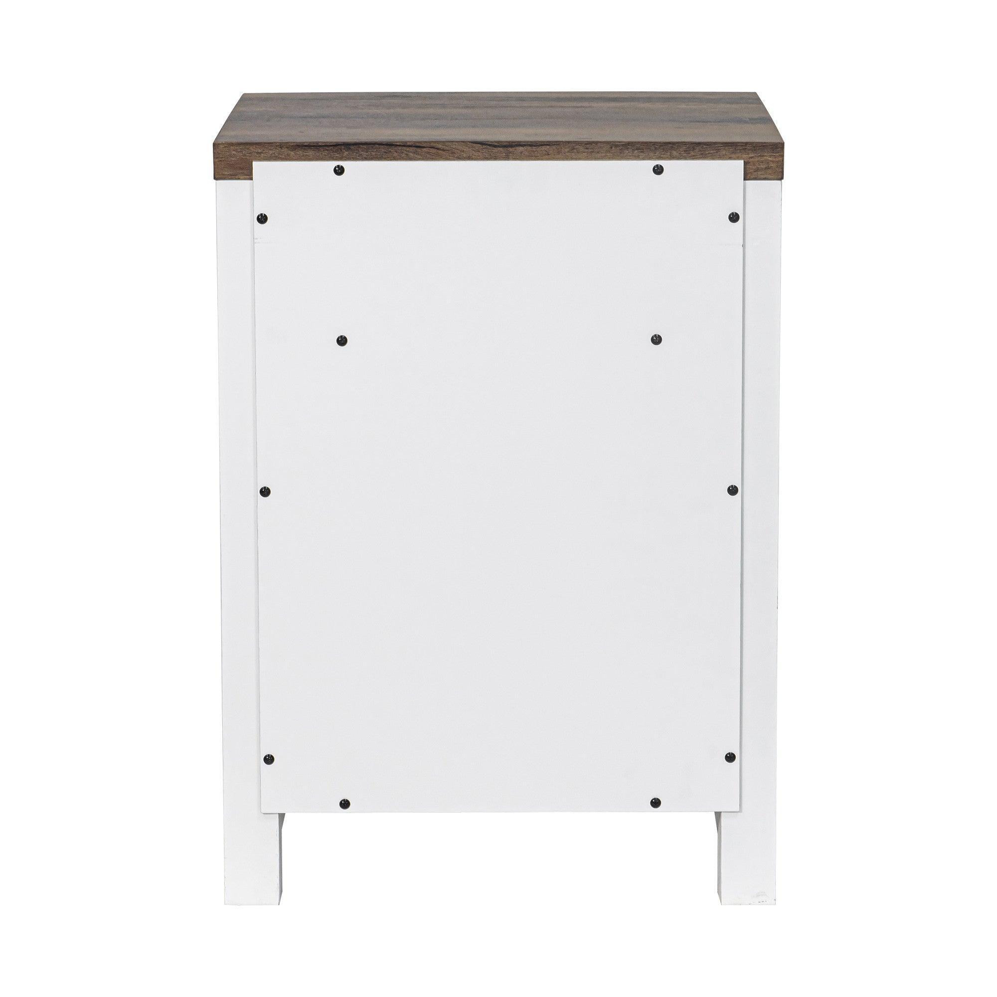 Mesita de noche rústica de madera maciza de 45 cm para dormitorio en marrón, gris o blanco