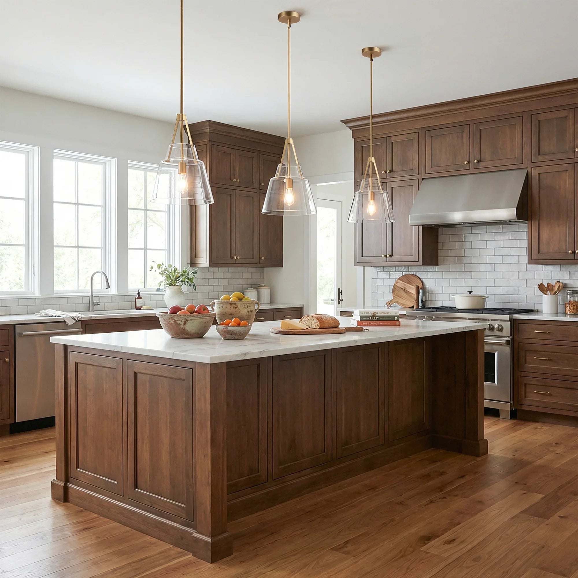 15" Todd Modern 1-Light Brushed Brass Island Pendant Light