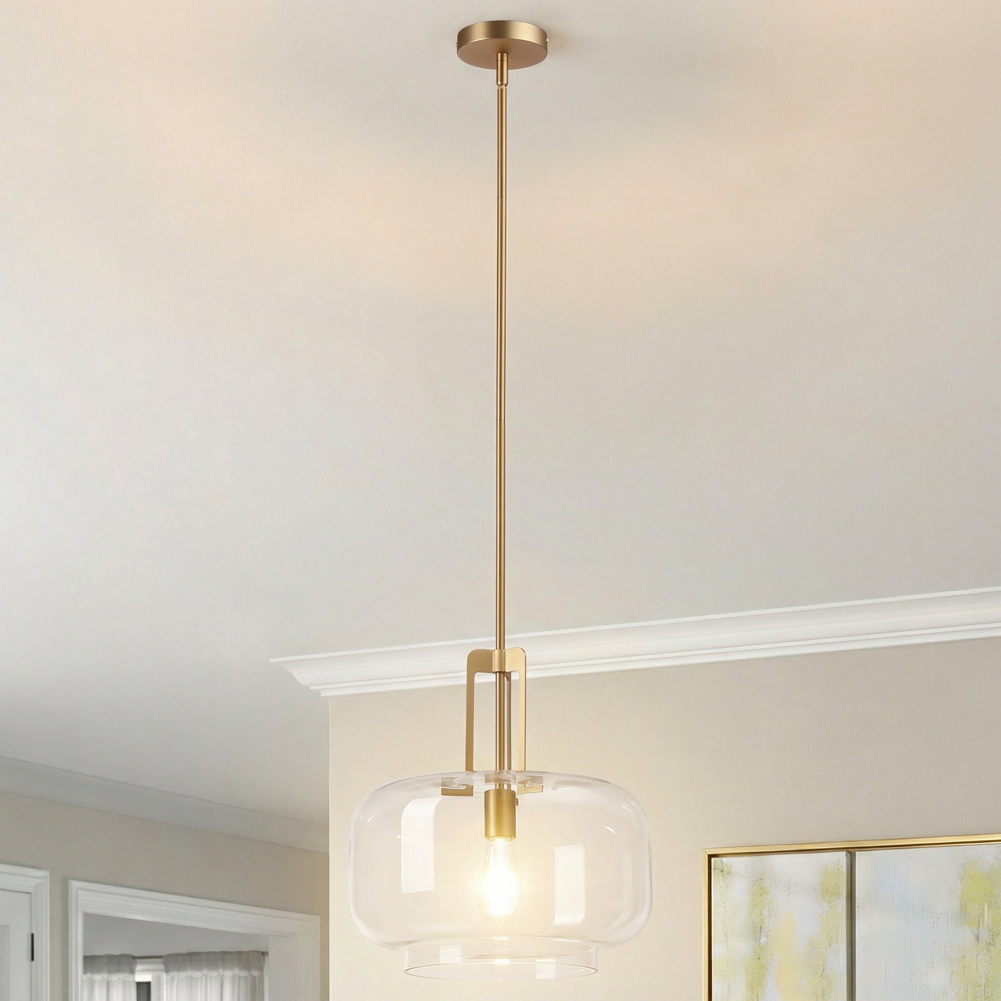 15" Toby Modern 1-Light Brushed Brass Island Pendant Light