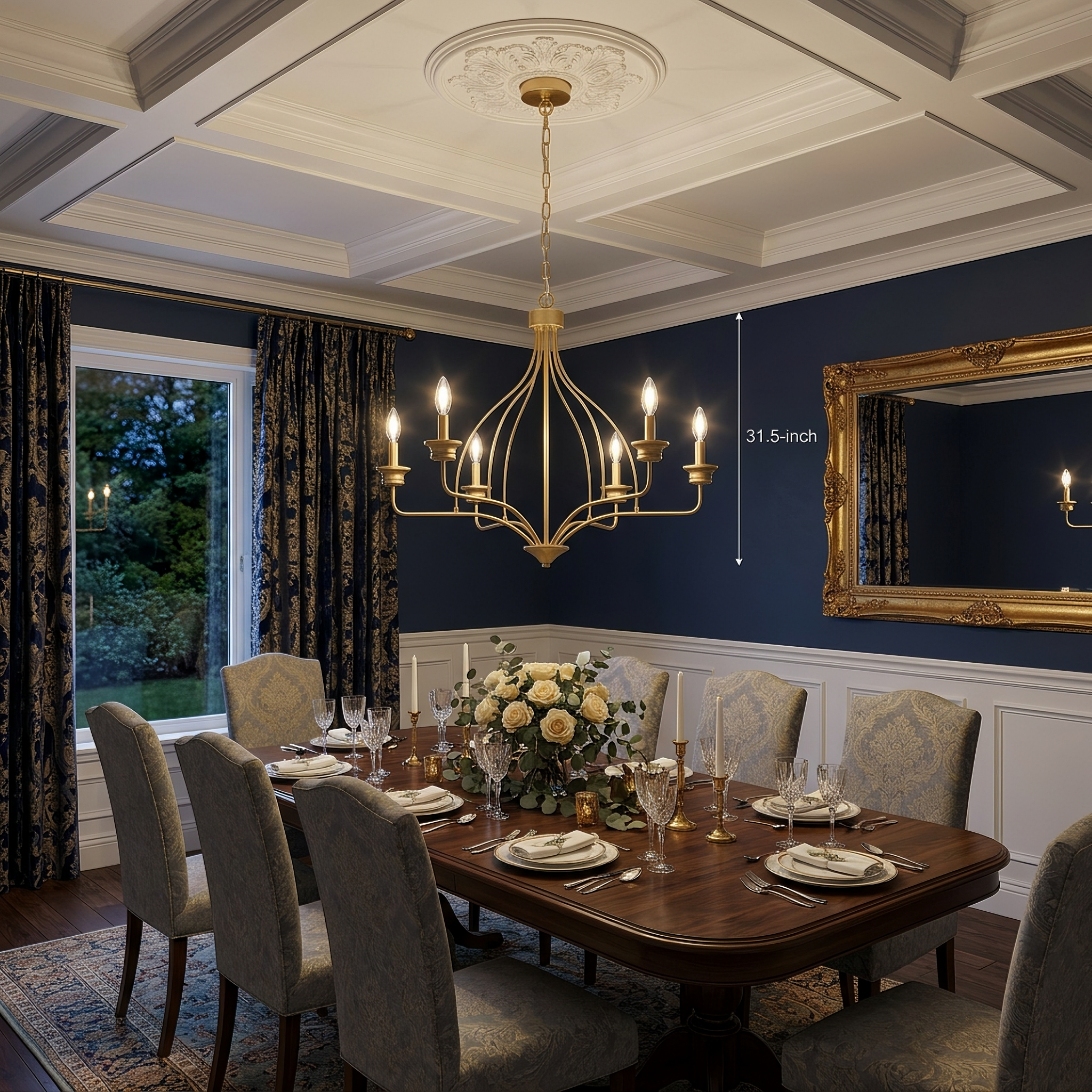 Rock Modern 6-Light Golden Chandelier