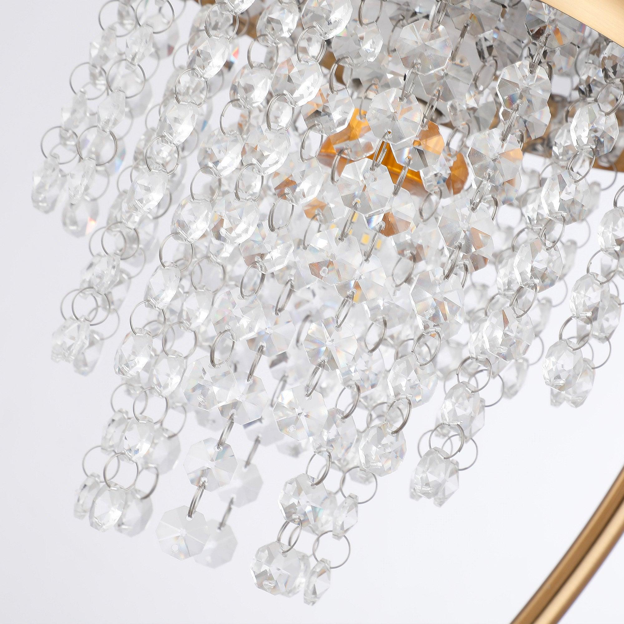 Lámpara de mesa moderna dorada de 1 luz con pantalla de cristal