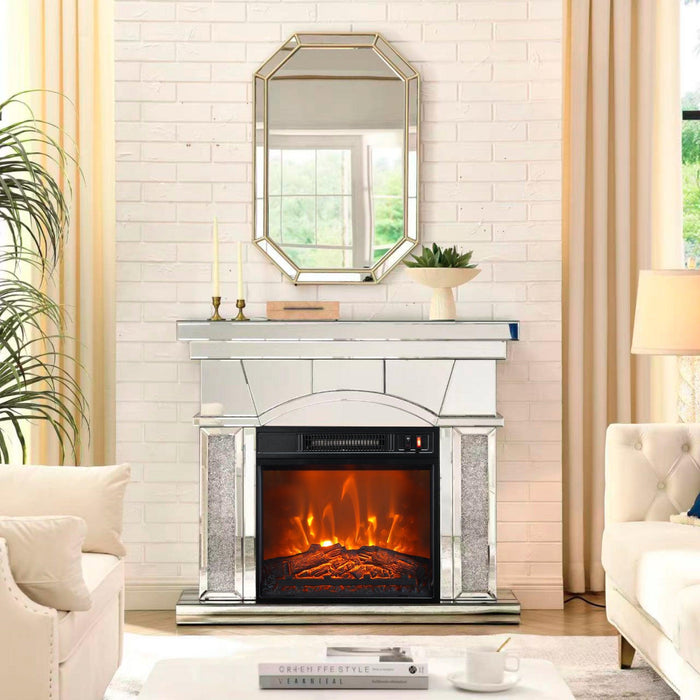 18" Modern Black Insert Electric Fireplace with Remote Control