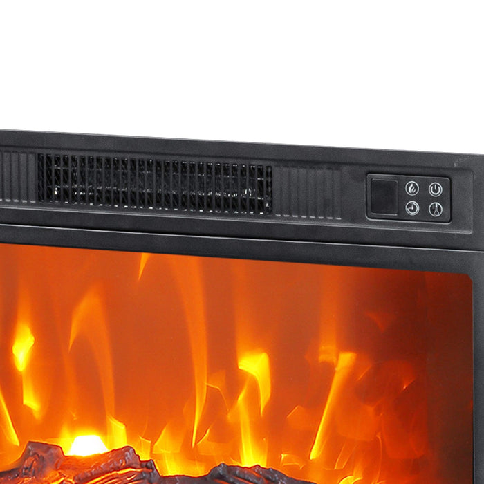 18" Modern Black Insert Electric Fireplace with Remote Control