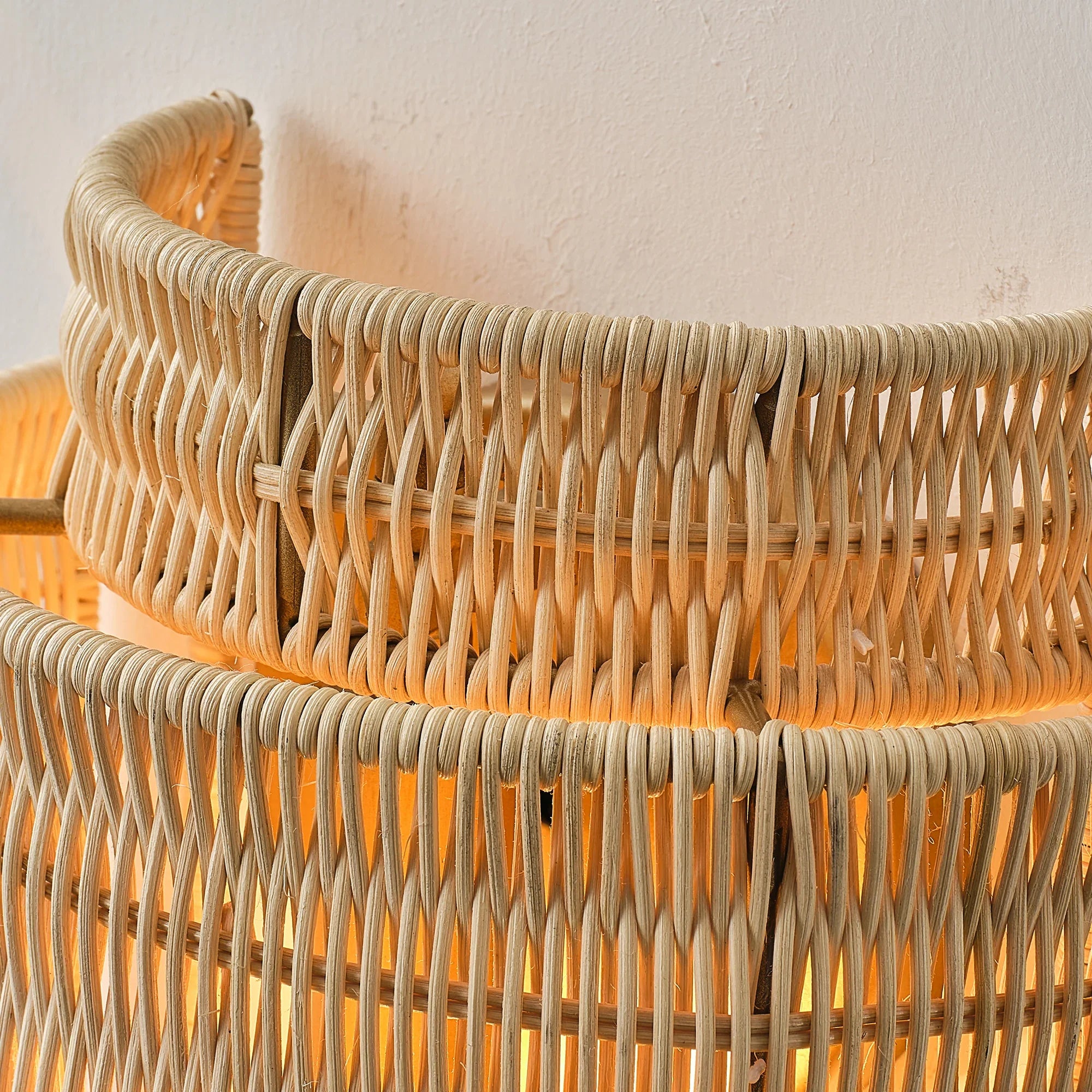 Roderick 1-Light Rattan Bohemian Wall Sconce Lighting