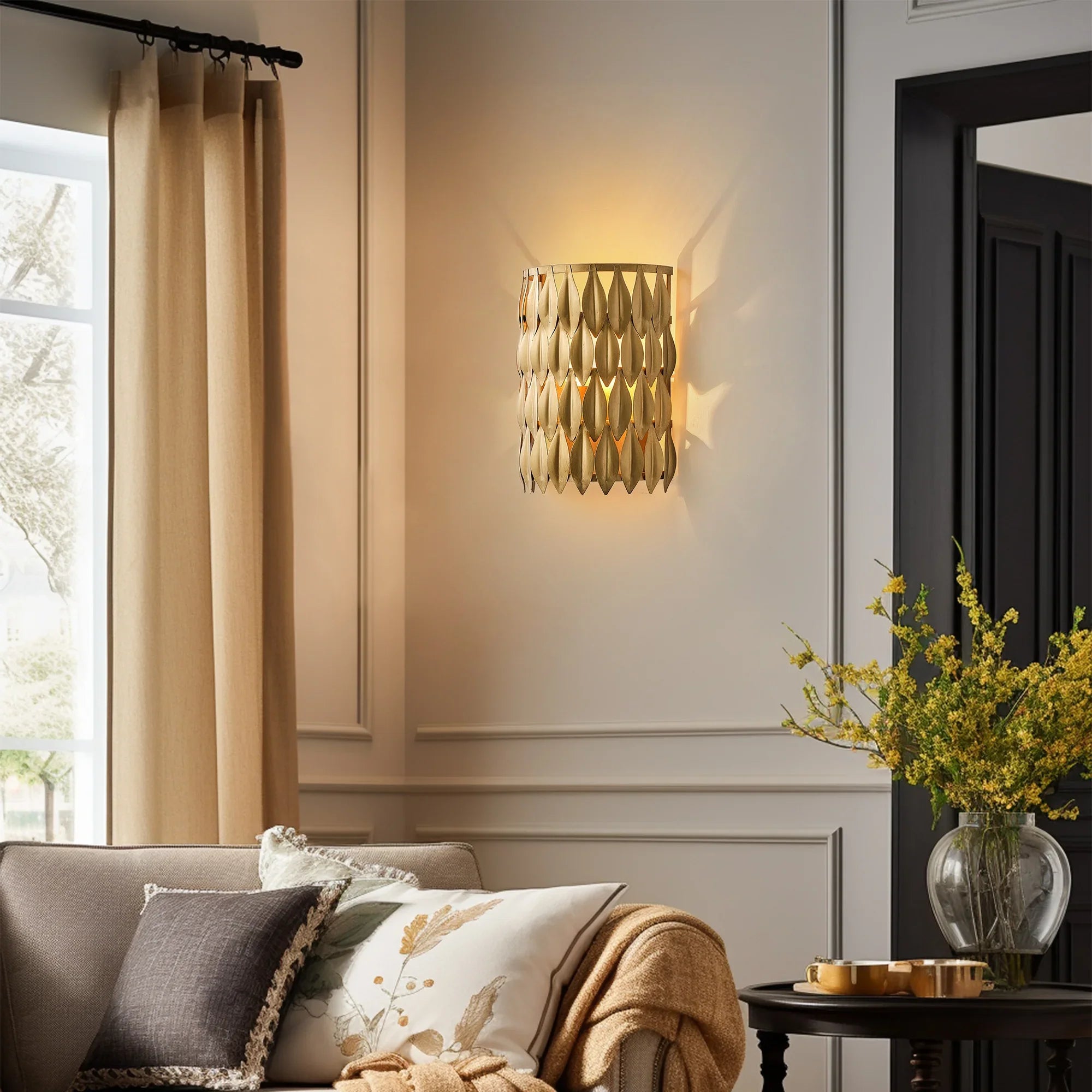 Elmer 1-Light Antique Golden Wall Sconce Lighting