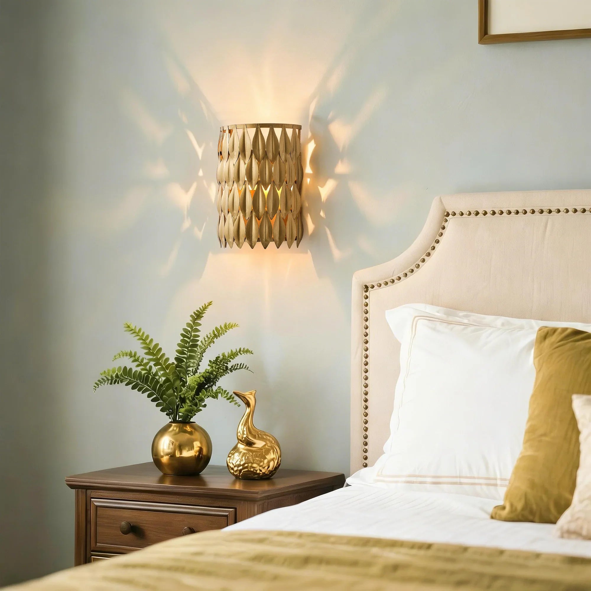 Elmer 1-Light Antique Golden Wall Sconce Lighting