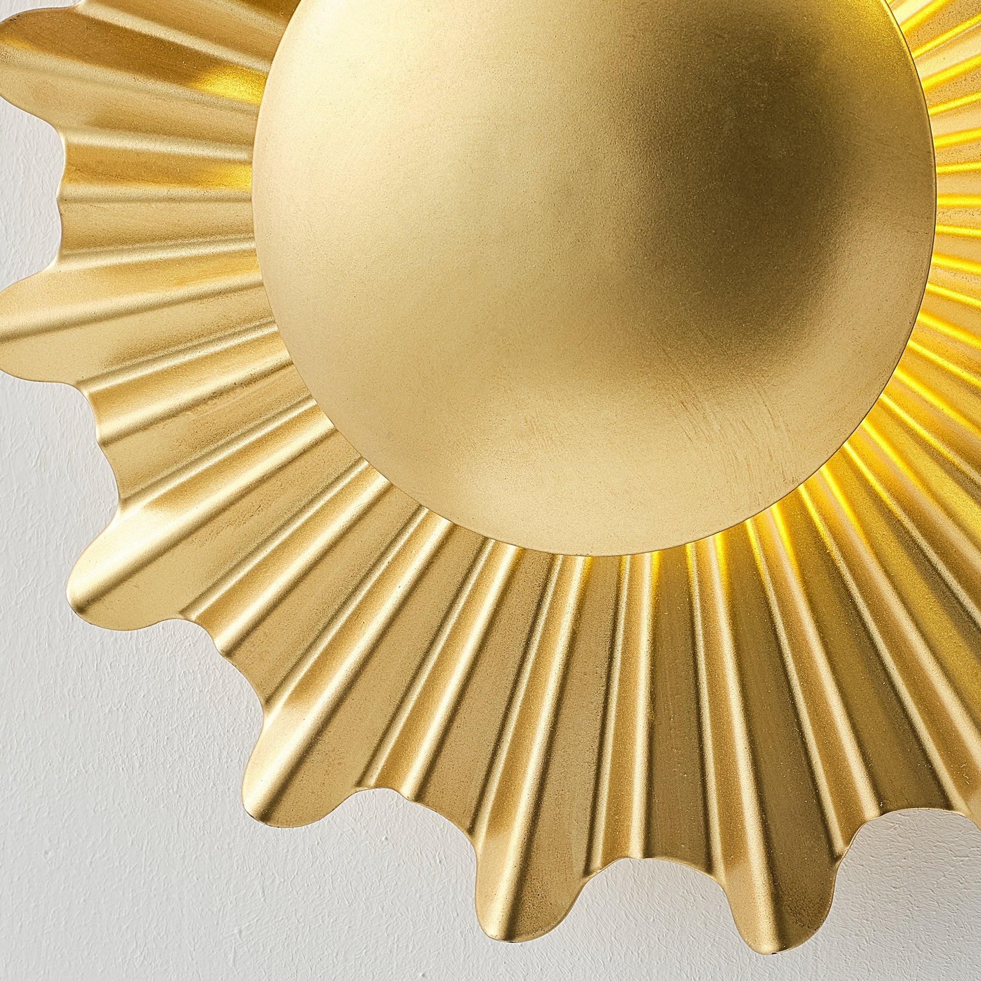 Gale 3-Light Golden Sunburst Wall Sconce Lighting