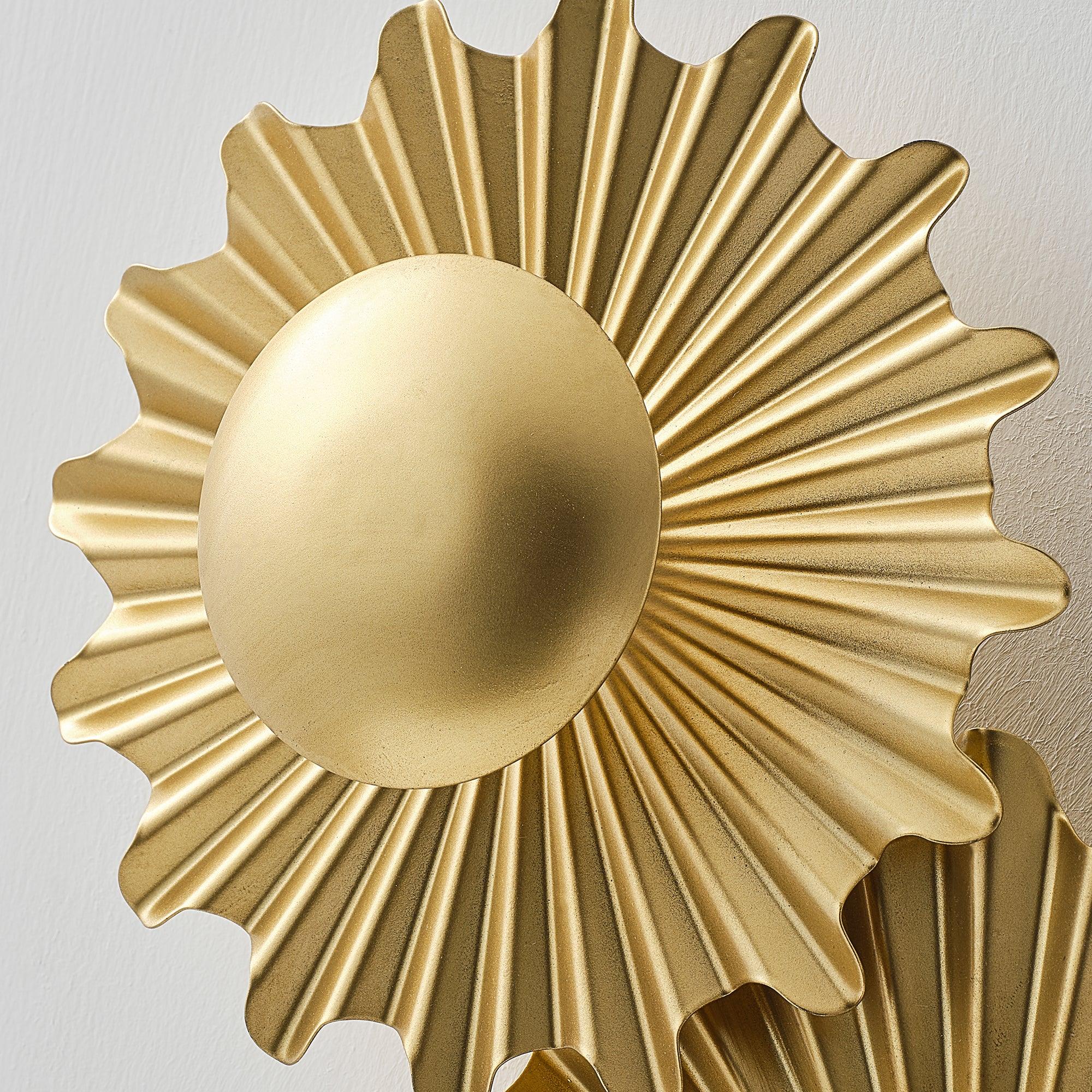 Gale 3-Light Golden Sunburst Wall Sconce Lighting