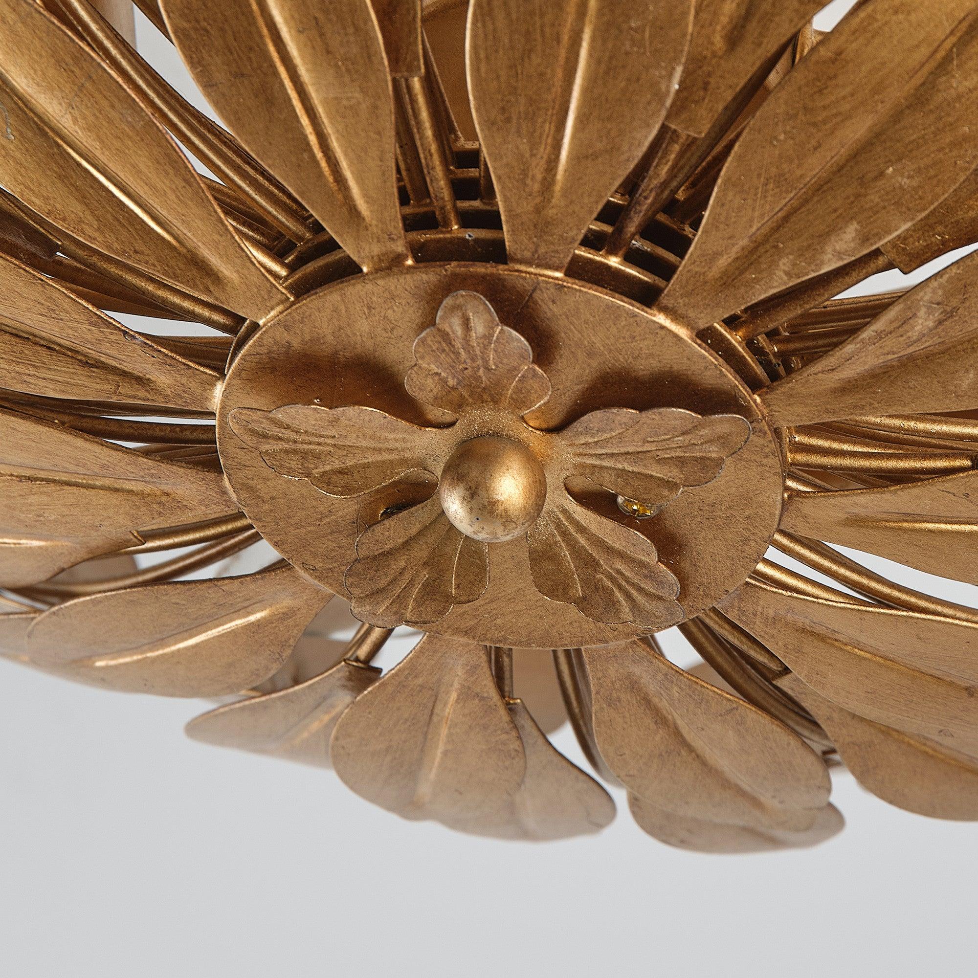 16 Inch 3-Light Farmhouse Golden Semi-Flush Mount Ceiling Lighting