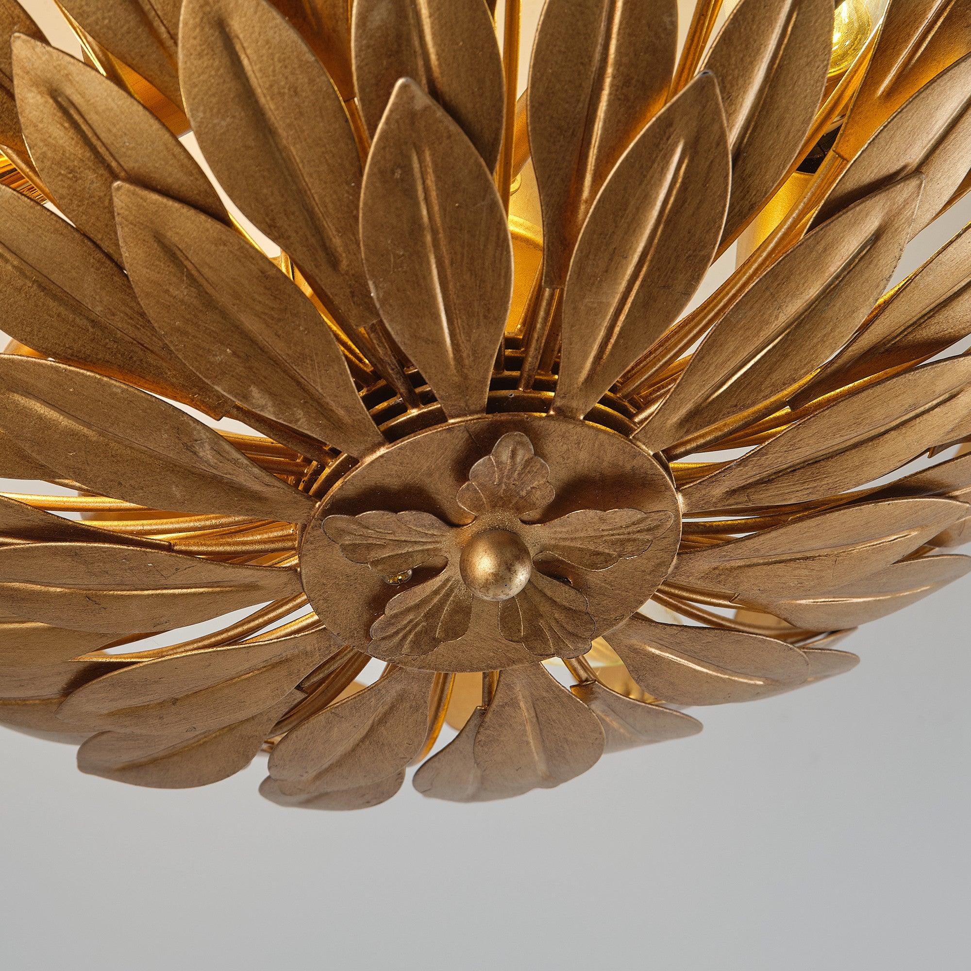 16 Inch 3-Light Farmhouse Golden Semi-Flush Mount Ceiling Lighting