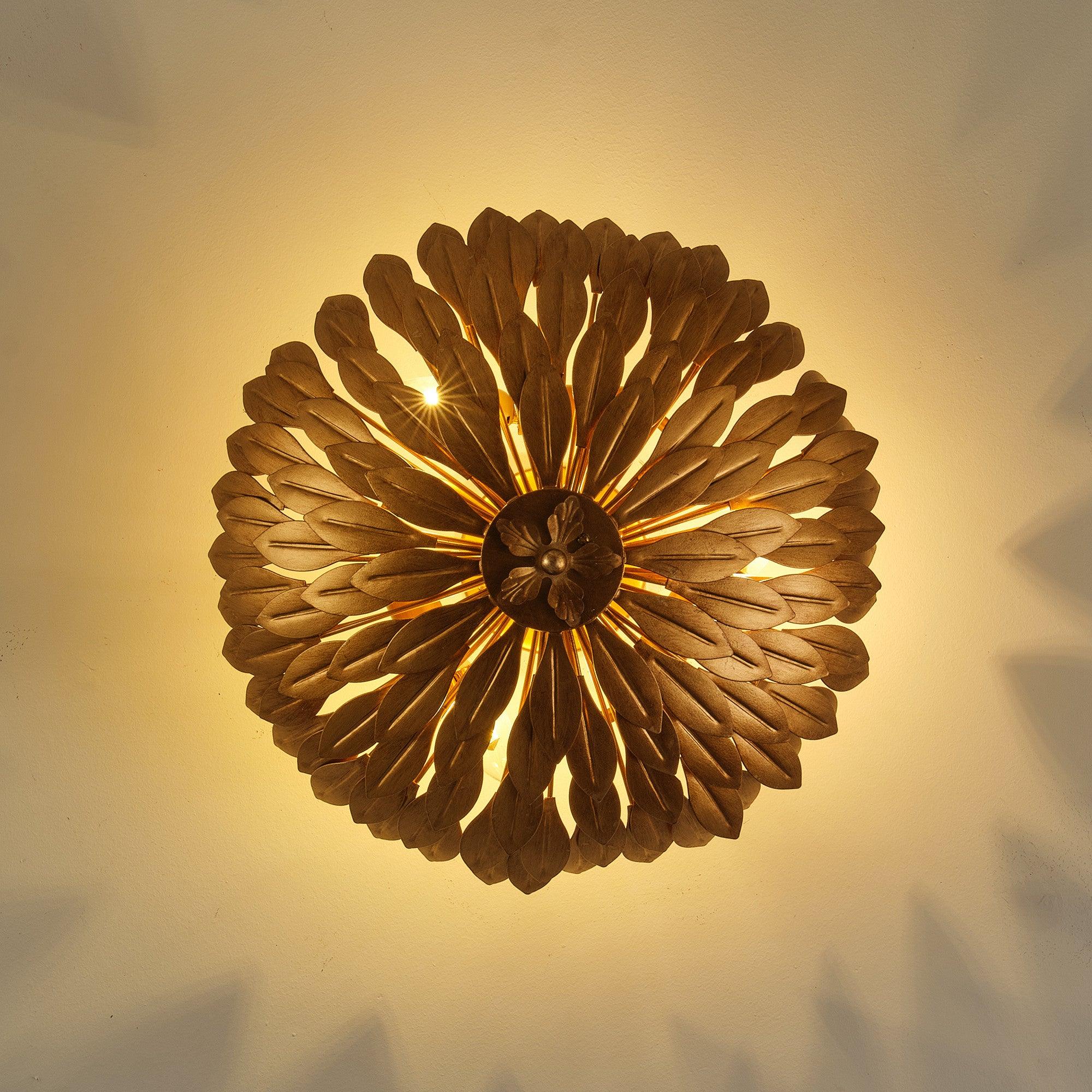 16 Inch 3-Light Farmhouse Golden Semi-Flush Mount Ceiling Lighting