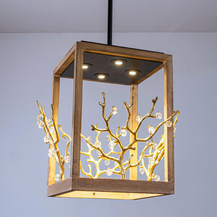 Lámpara colgante moderna de 4 luces con ramas