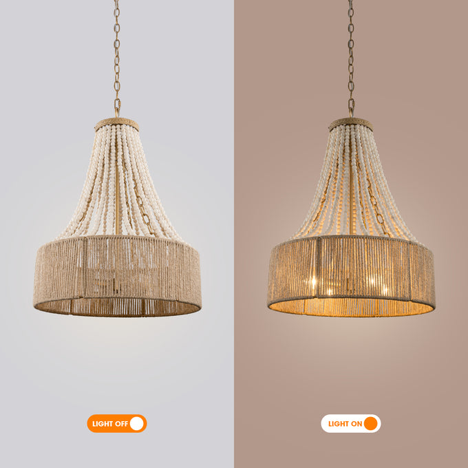 4-Light Golden Farmhouse Dry Rated Chandelier