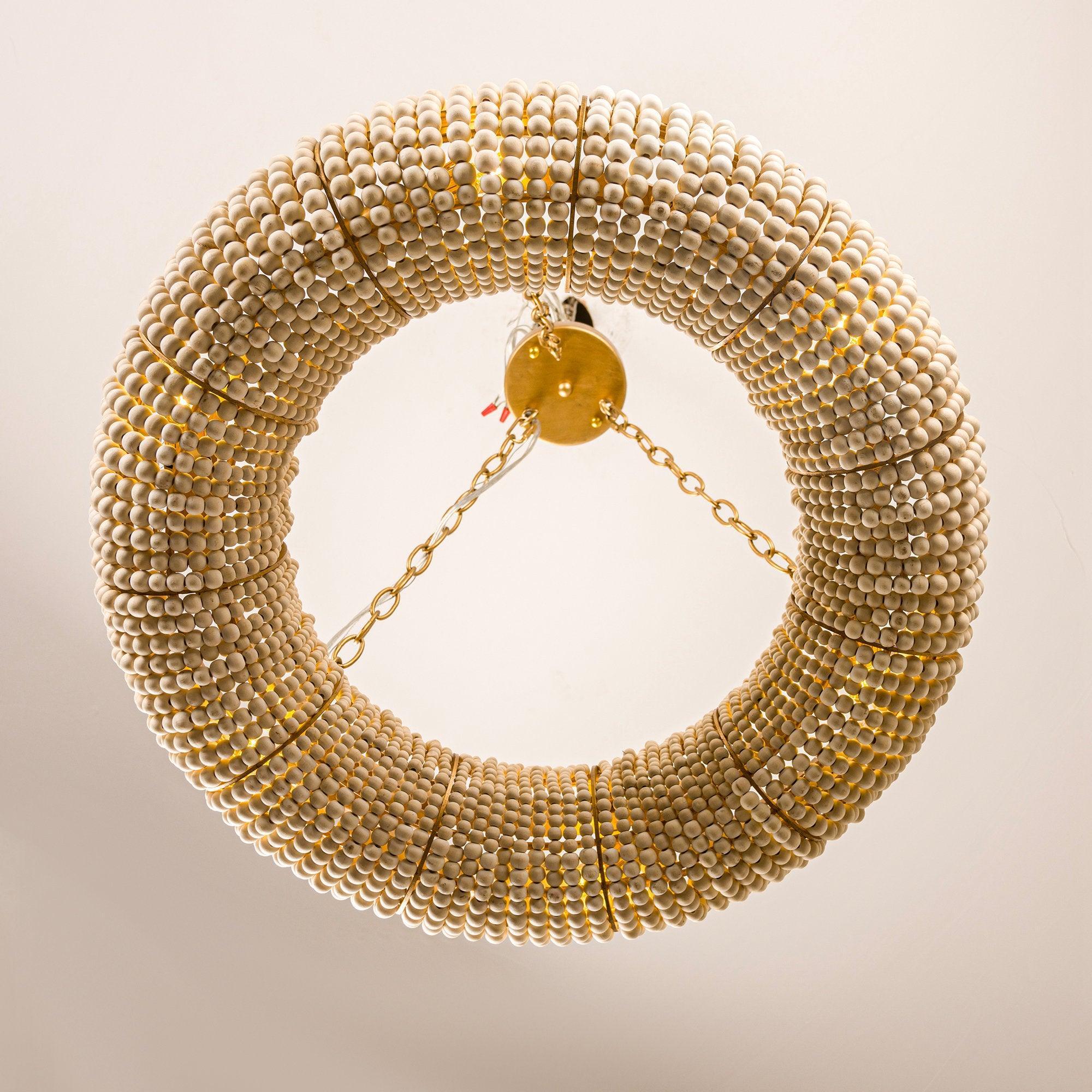 Lámpara empotrada de estilo rústico de 6 luces en dorado antiguo