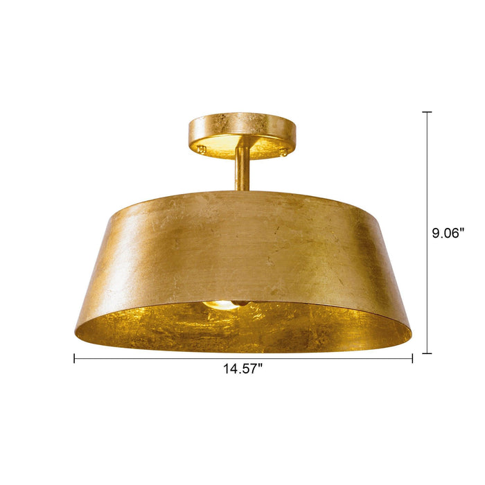 Lámpara semiempotrada dorada de 3 luces