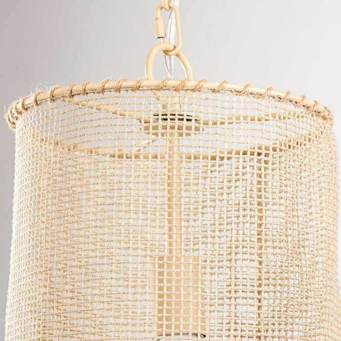 Lámpara colgante de 1 luz con cuentas de madera, estilo rústico beige, apta para zonas secas