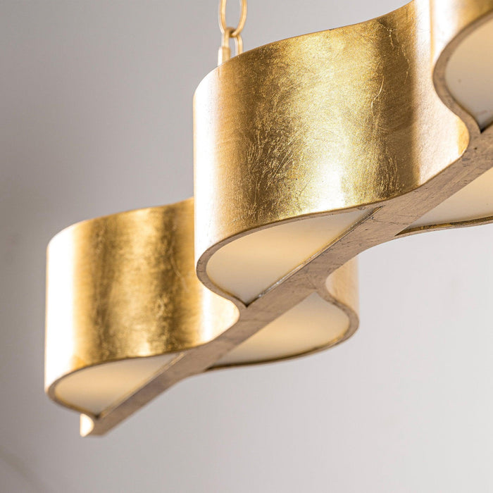 Lámpara colgante moderna dorada de 5 luces con clasificación de secado