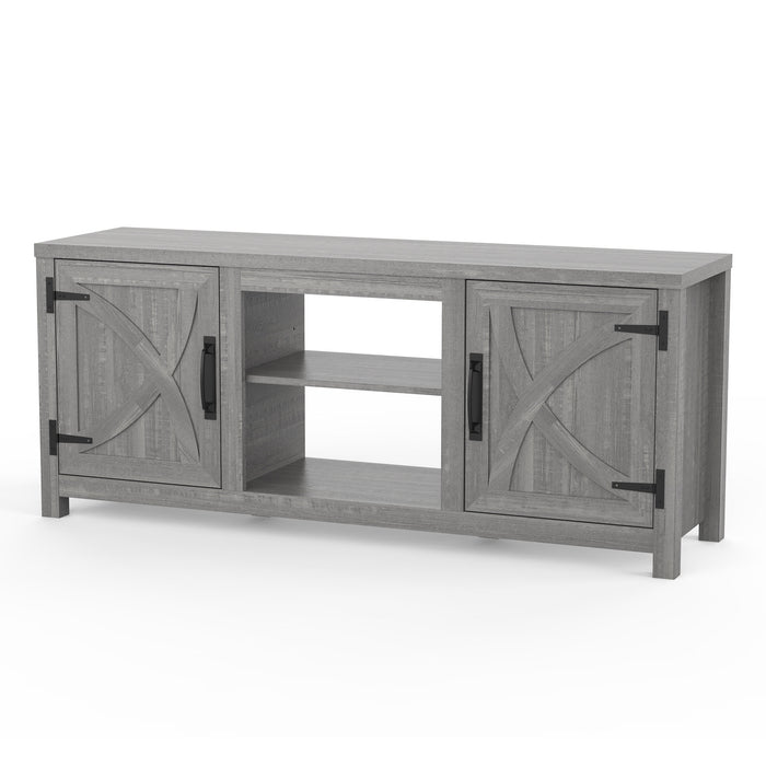 Farmhouse TV Stand for 58 Inch TV Storage Cabinet for Living Room