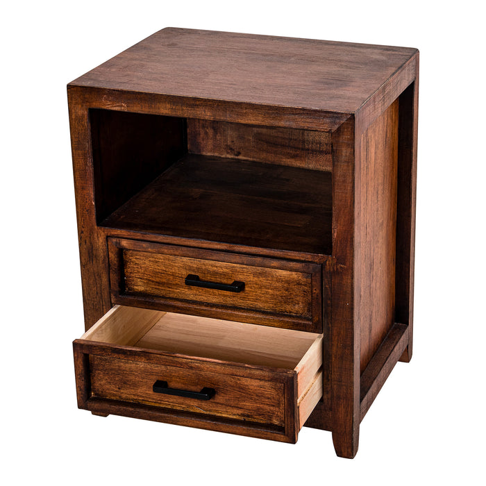 Modern Assembled Brown 2-Drawer Cabinet