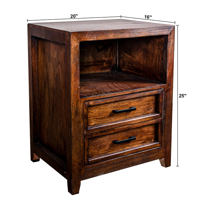Modern Assembled Brown 2-Drawer Cabinet