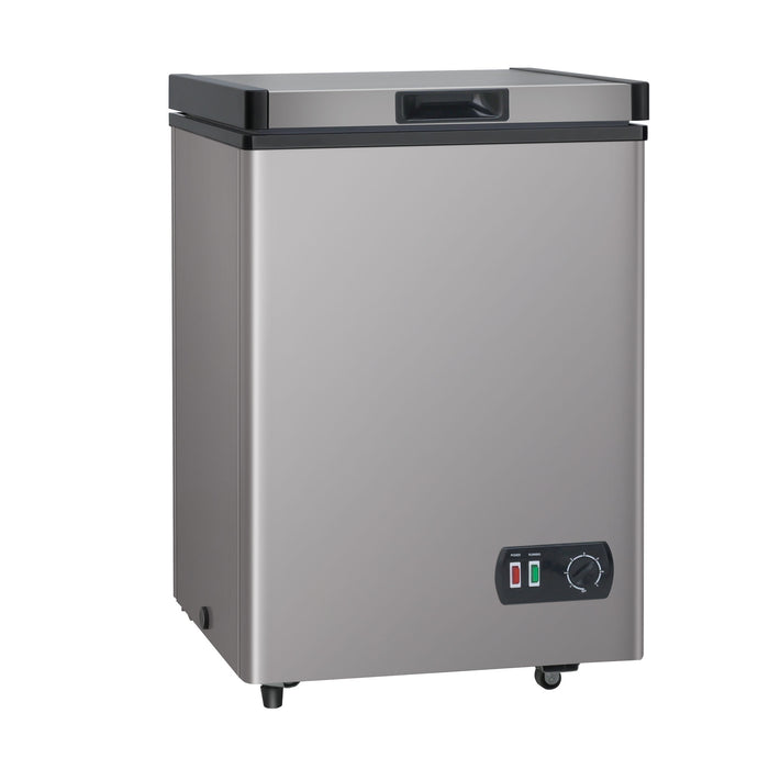3.5 Cubic Feet 62 W Grey Ice Chest with Adjustable Temperature Controls, 31.9H