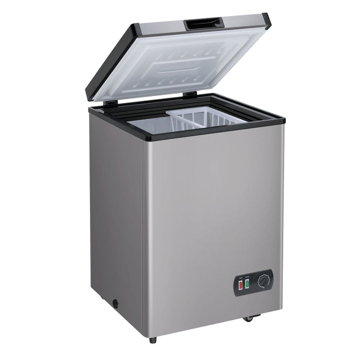 3.5 Cubic Feet 62 W Grey Ice Chest with Adjustable Temperature Controls, 31.9H