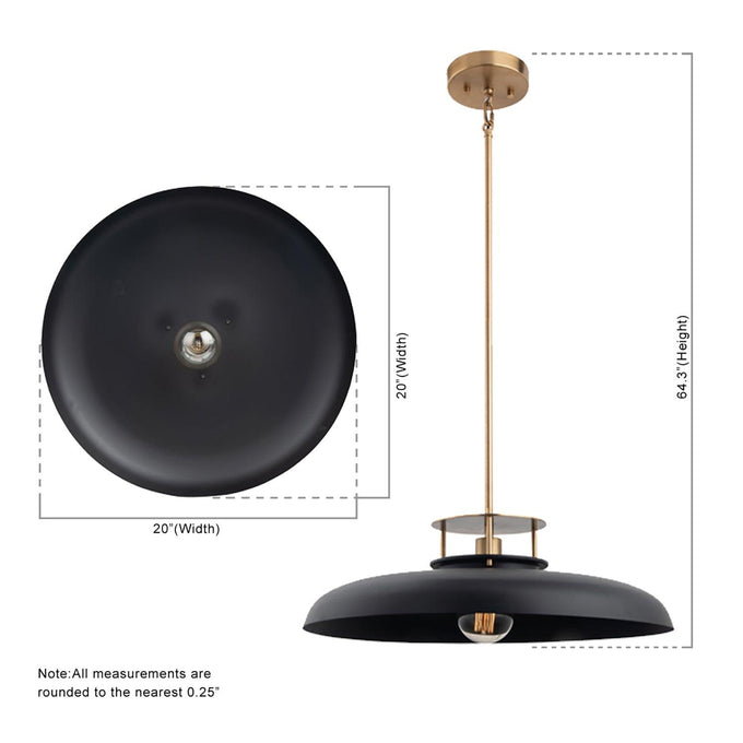 Beacon 1-Light Modern Gold & Black Pendant Light