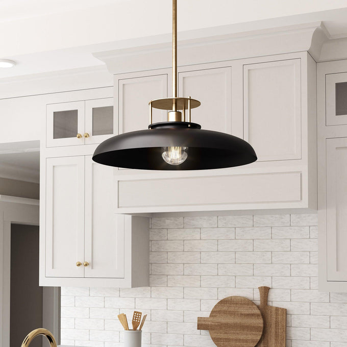Beacon 1-Light Modern Gold & Black Pendant Light