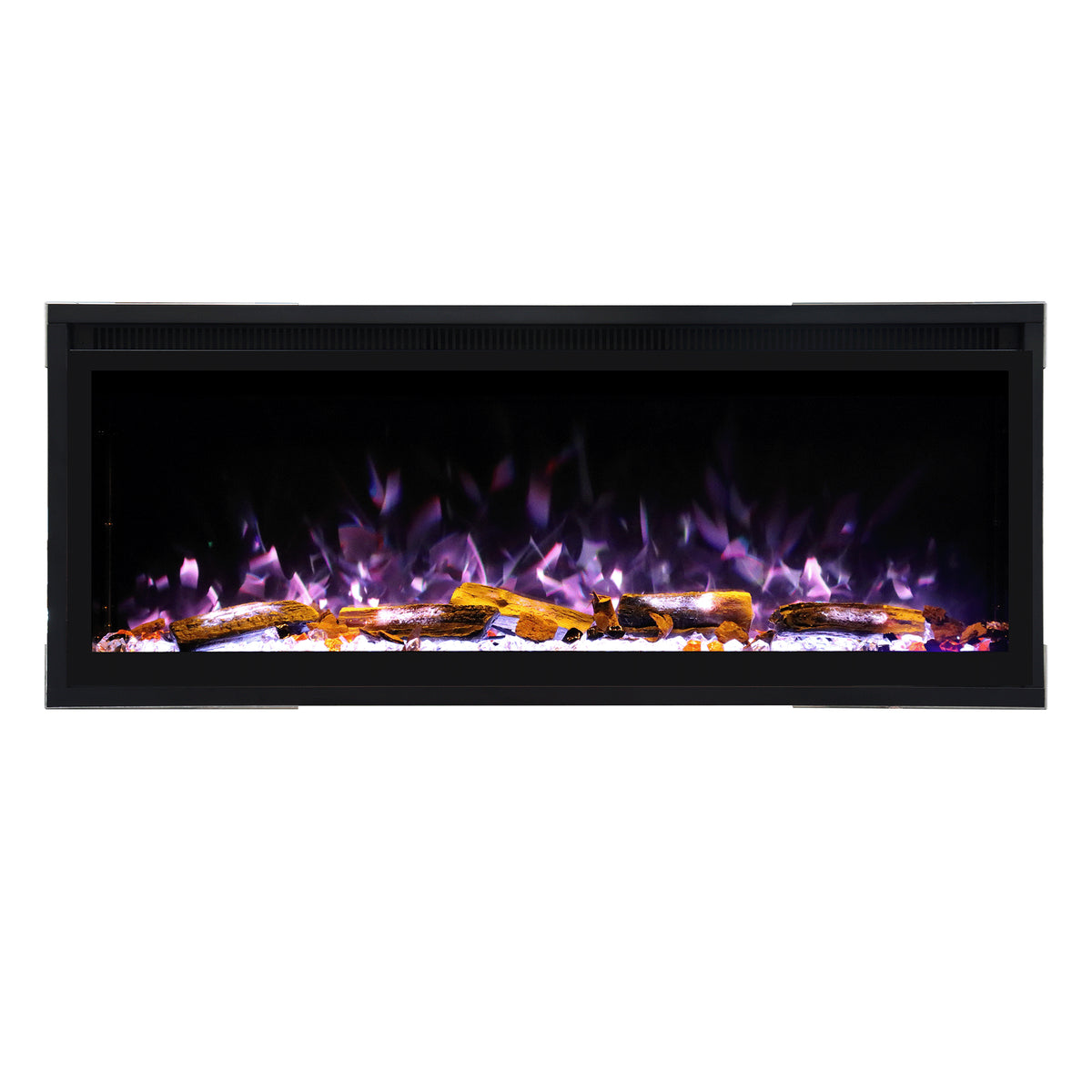 Smart Electric Fireplace with Wi-Fi & Remote Control, Recessed or Wall-Mounted, 13 Flame Colors & Crackling Sound