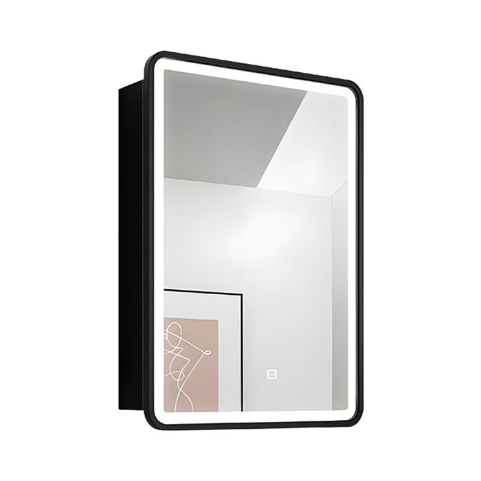 LED Rectangular Aluminum Black framed Wall mount Medicine Cabinet with Mirror 3-colors for Bathroom