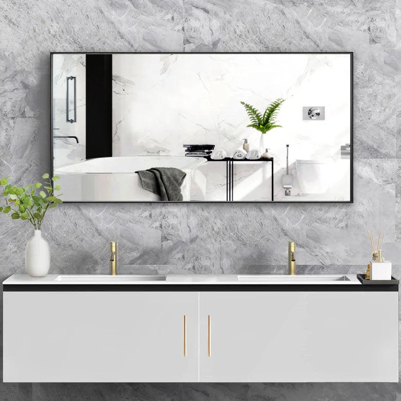 Reflections Sleek Modern Black Aluminum Framed Wall Mirror
