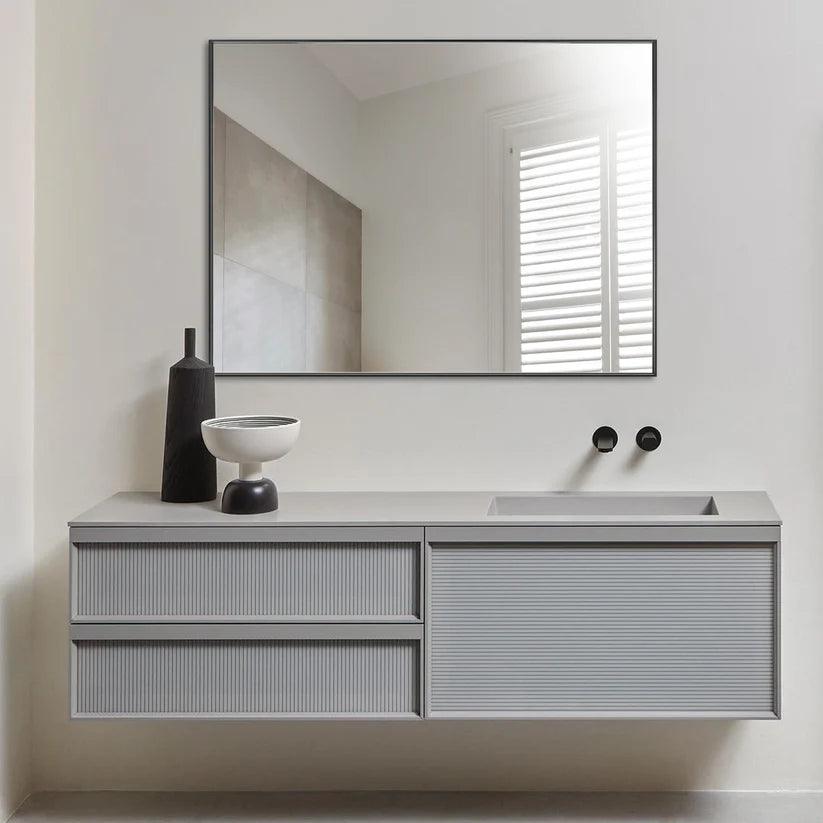 Reflections Sleek Modern Black Aluminum Framed Wall Mirror