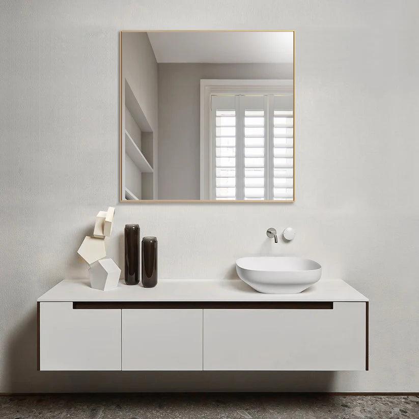 Reflections Sleek Modern Black Aluminum Framed Wall Mirror