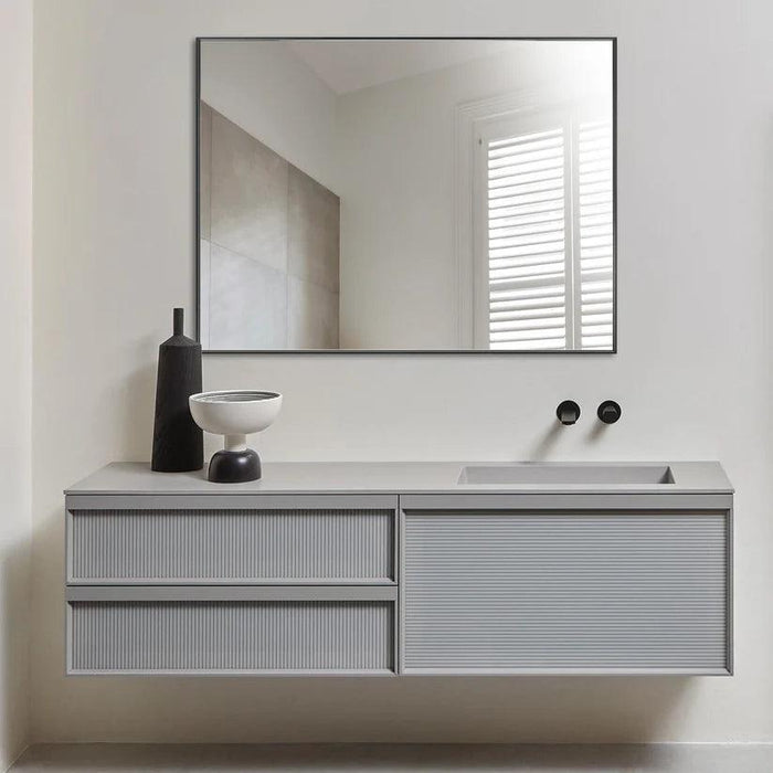 Reflections Sleek Modern Black Aluminum Framed Wall Mirror