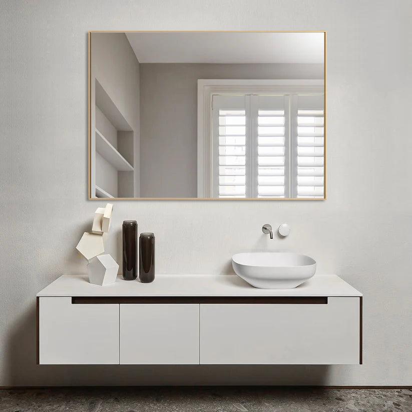 Reflections Sleek Modern Black Aluminum Framed Wall Mirror