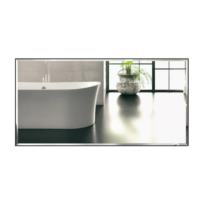 Espejo de pared biselado con marco de aluminio negro moderno y elegante Reflections