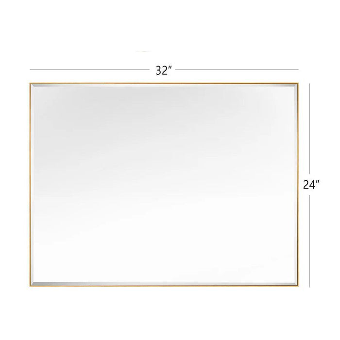 Espejo de pared biselado con marco de aluminio negro moderno y elegante Reflections