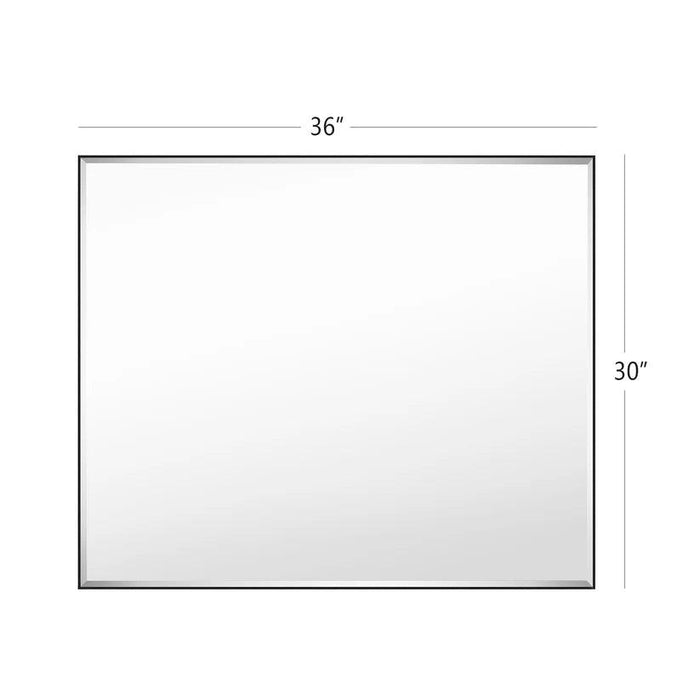 Espejo de pared biselado con marco de aluminio negro moderno y elegante Reflections