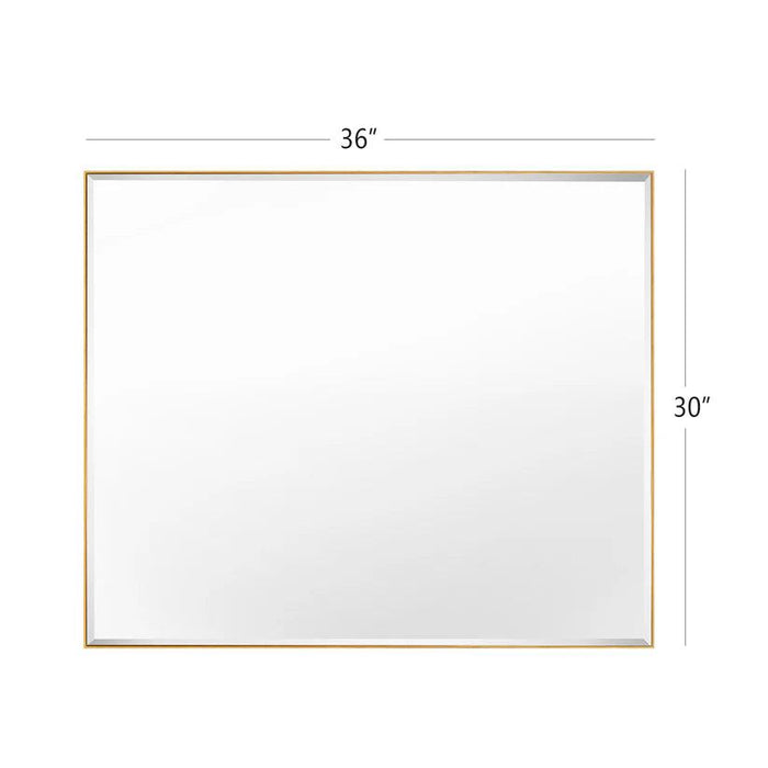 Espejo de pared biselado con marco de aluminio negro moderno y elegante Reflections