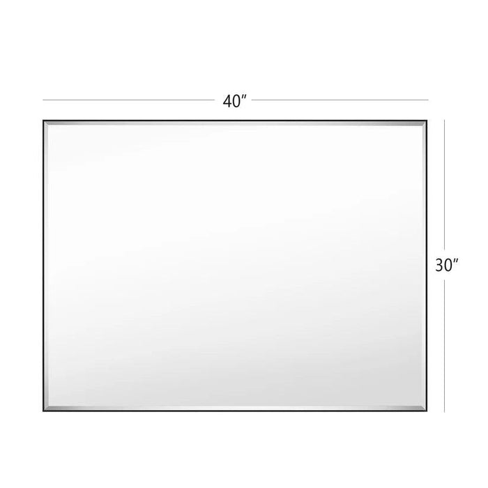 Espejo de pared biselado con marco de aluminio negro moderno y elegante Reflections