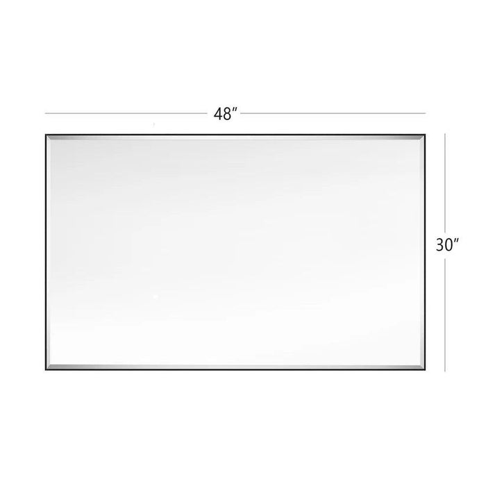 Espejo de pared biselado con marco de aluminio negro moderno y elegante Reflections