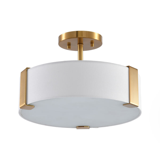 14 Inch Ella 3-Light Electroplate Golden Semi-Flush Mount Ceiling Light