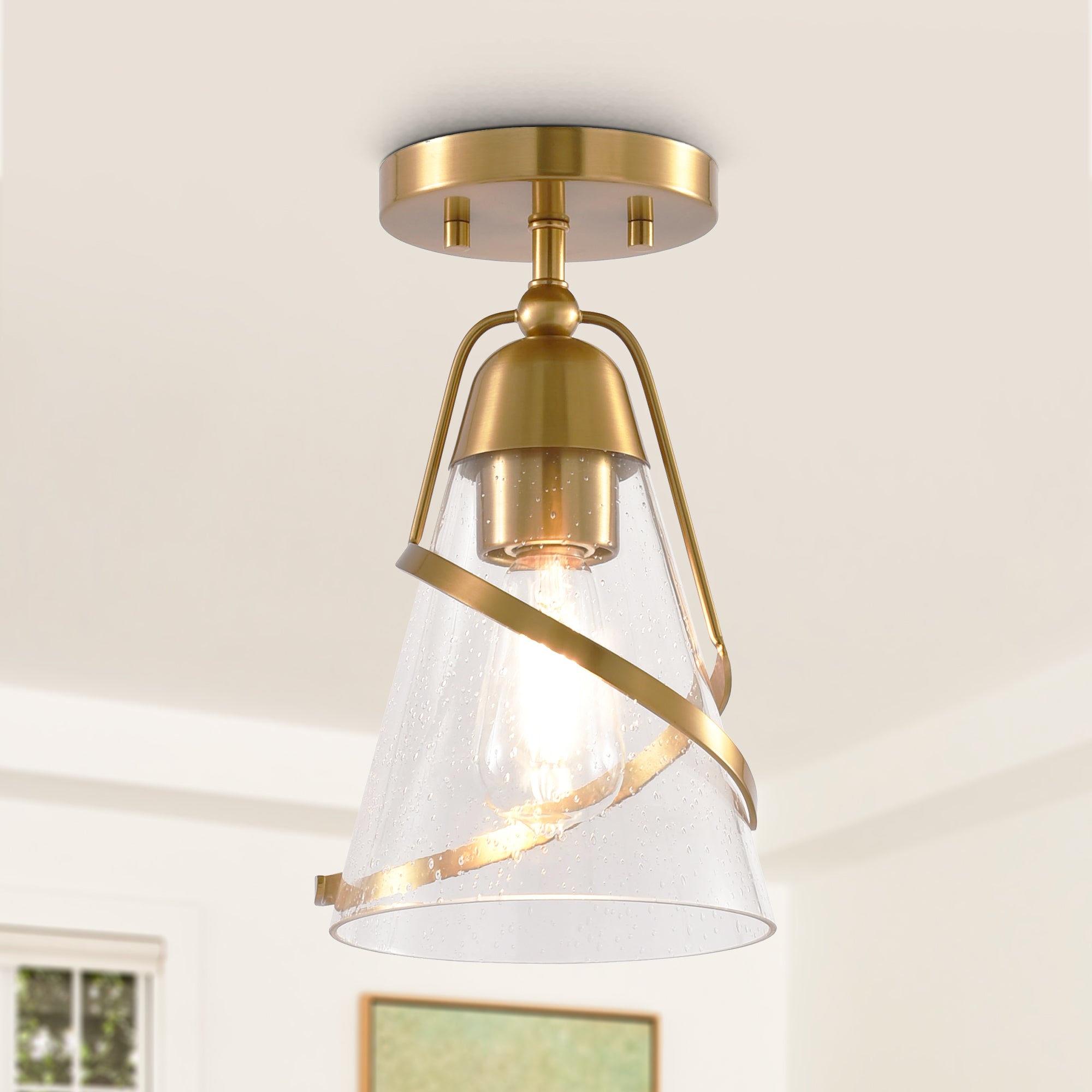 7 Inch Walker 1-Light Semi-Flush Mount Ceiling Light