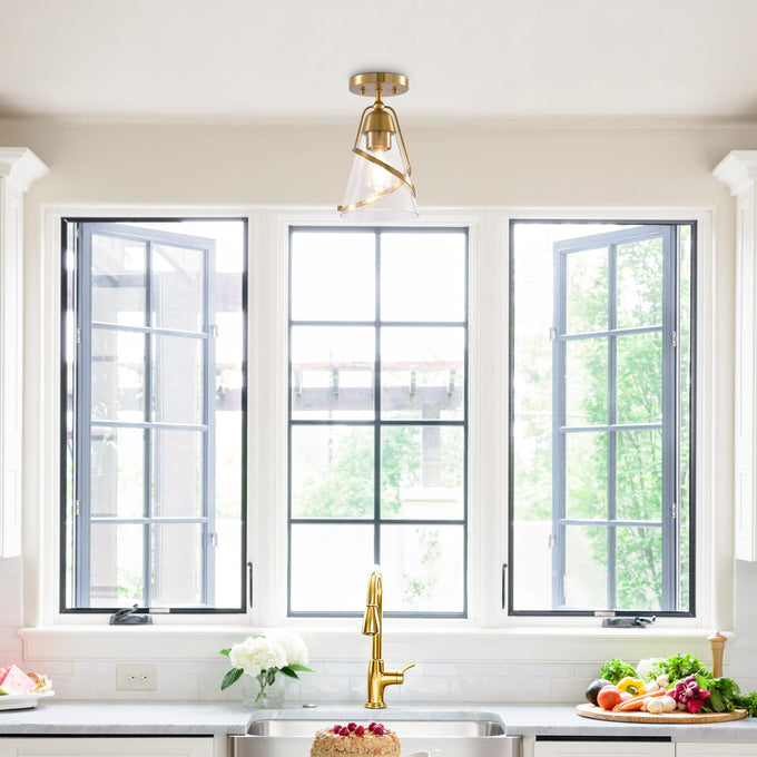 7 Inch Walker 1-Light Semi-Flush Mount Ceiling Light