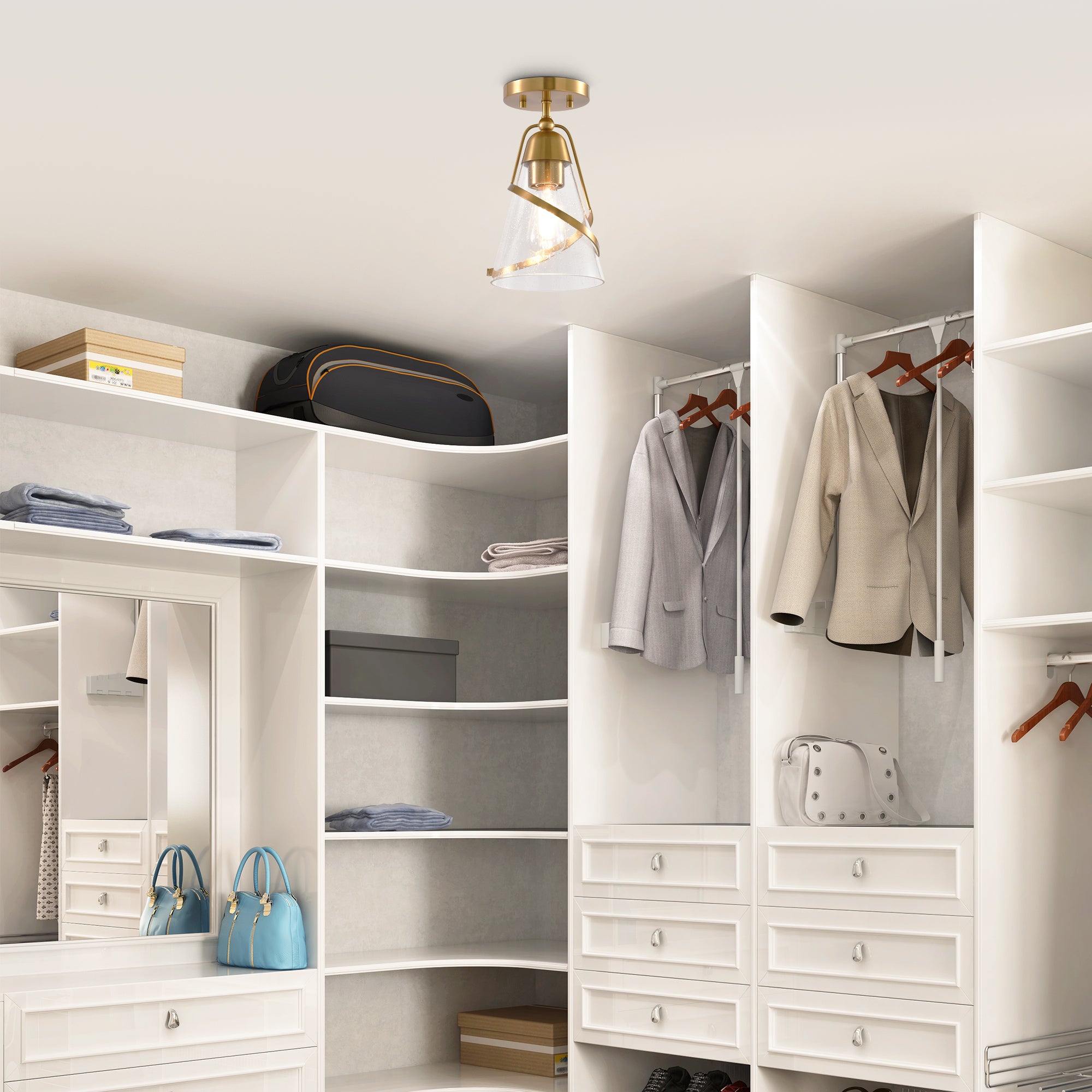 7 Inch Walker 1-Light Semi-Flush Mount Ceiling Light