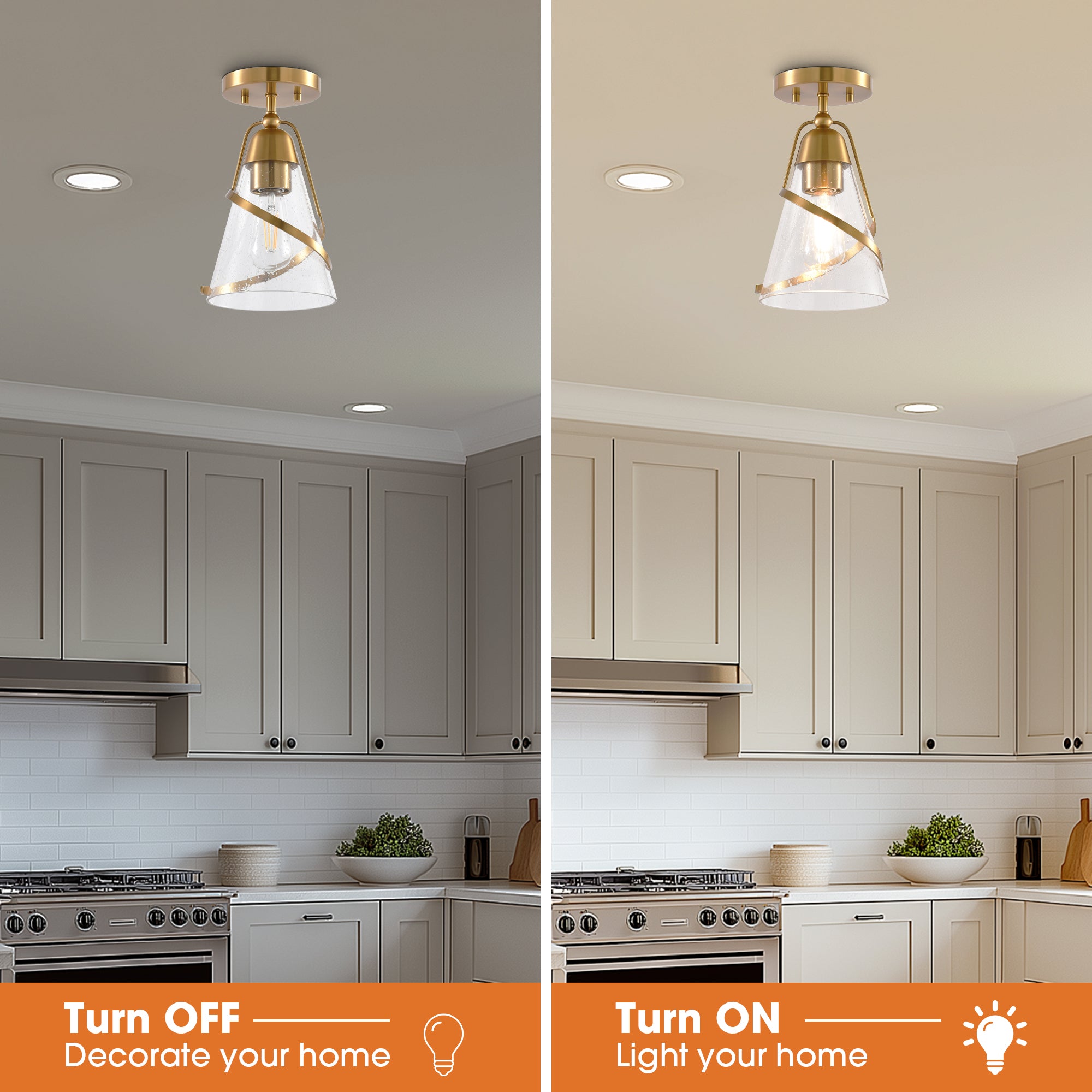 7 Inch Walker 1-Light Semi-Flush Mount Ceiling Light