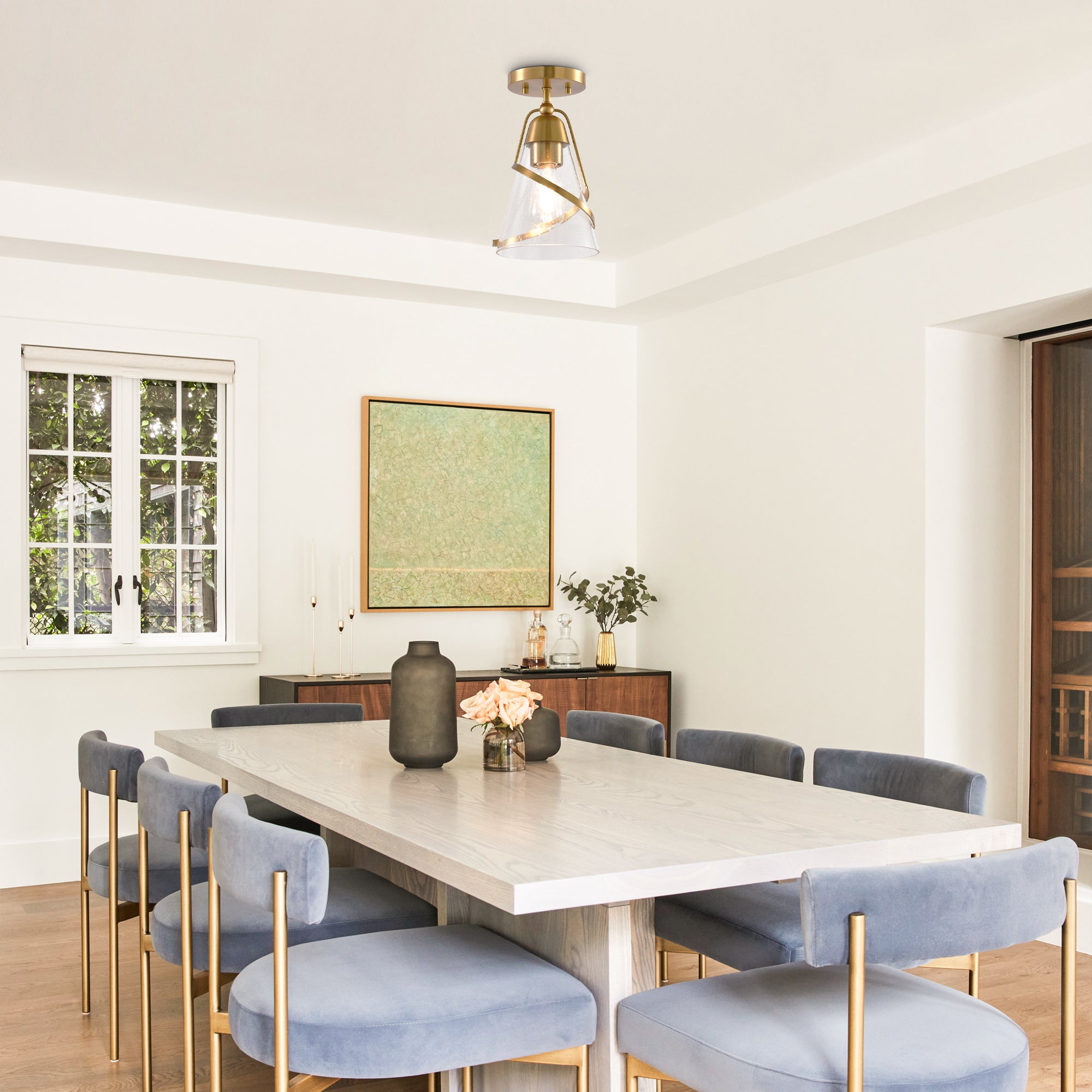 7 Inch Walker 1-Light Semi-Flush Mount Ceiling Light