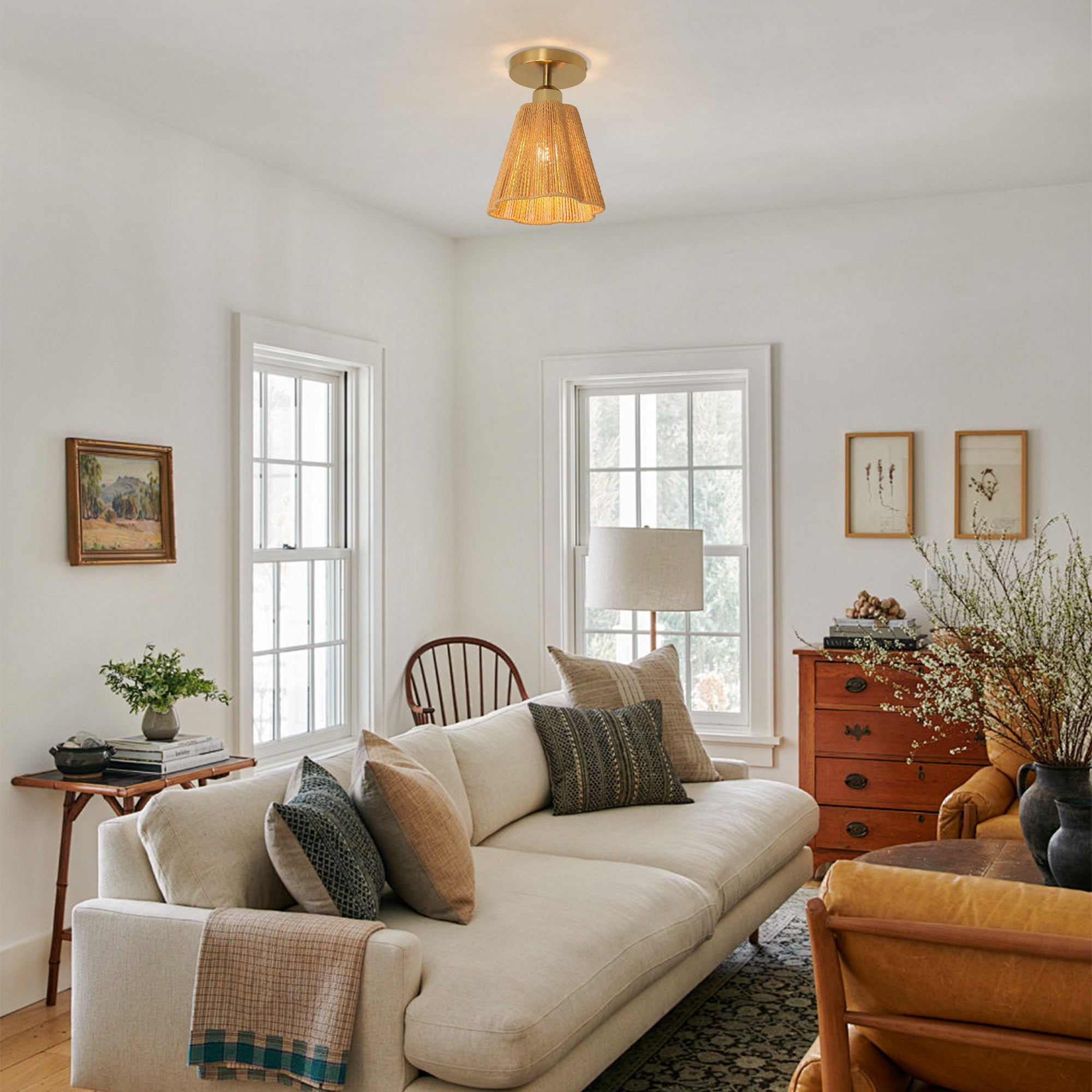 7 Inch Yves 1-Light Semi-Flush Mount Ceiling Light